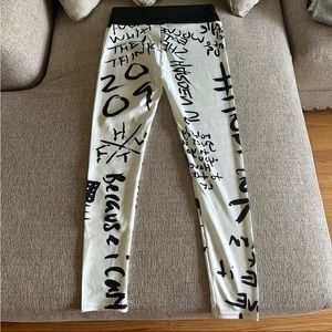 Women’s Sexy Workout fashion Letter Printed high waisted White & Black leggings